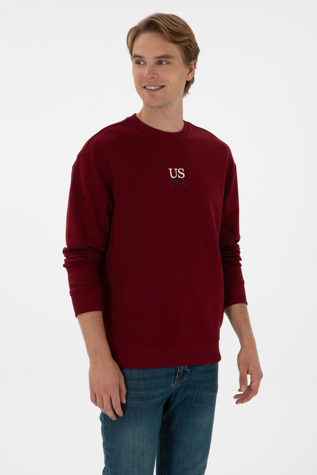 Erkek Bordo Basic Sweatshirt - U.s. polo assn фото 3