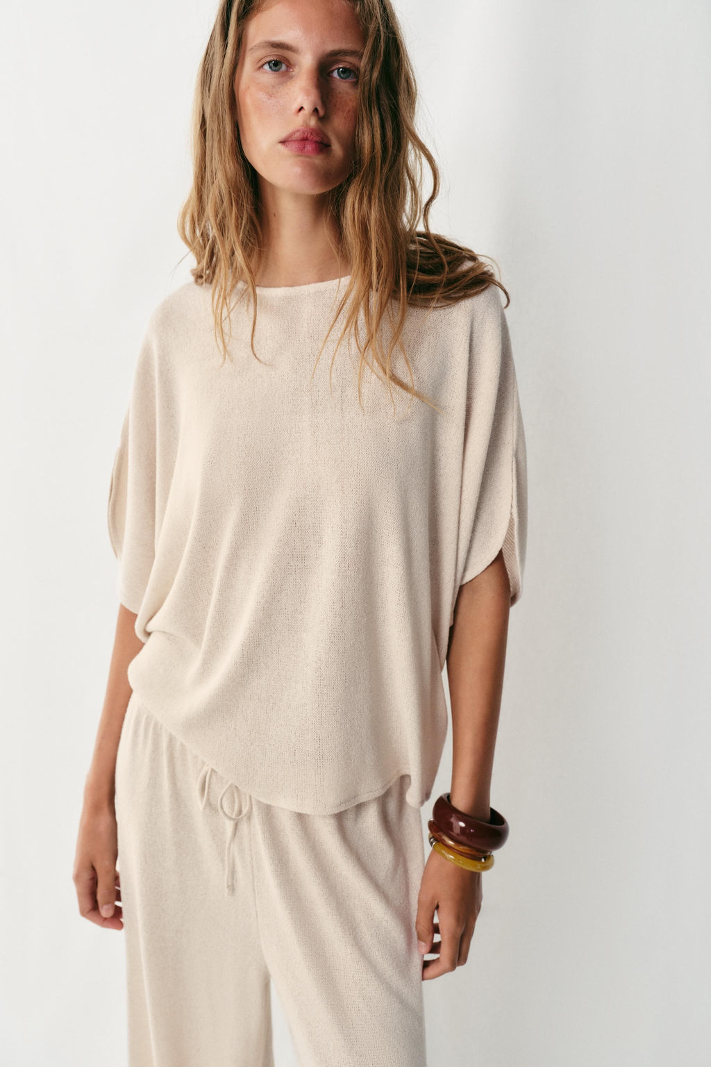 TOP R?STICO MANGA CAPA / Beige claro - Zara фото 2