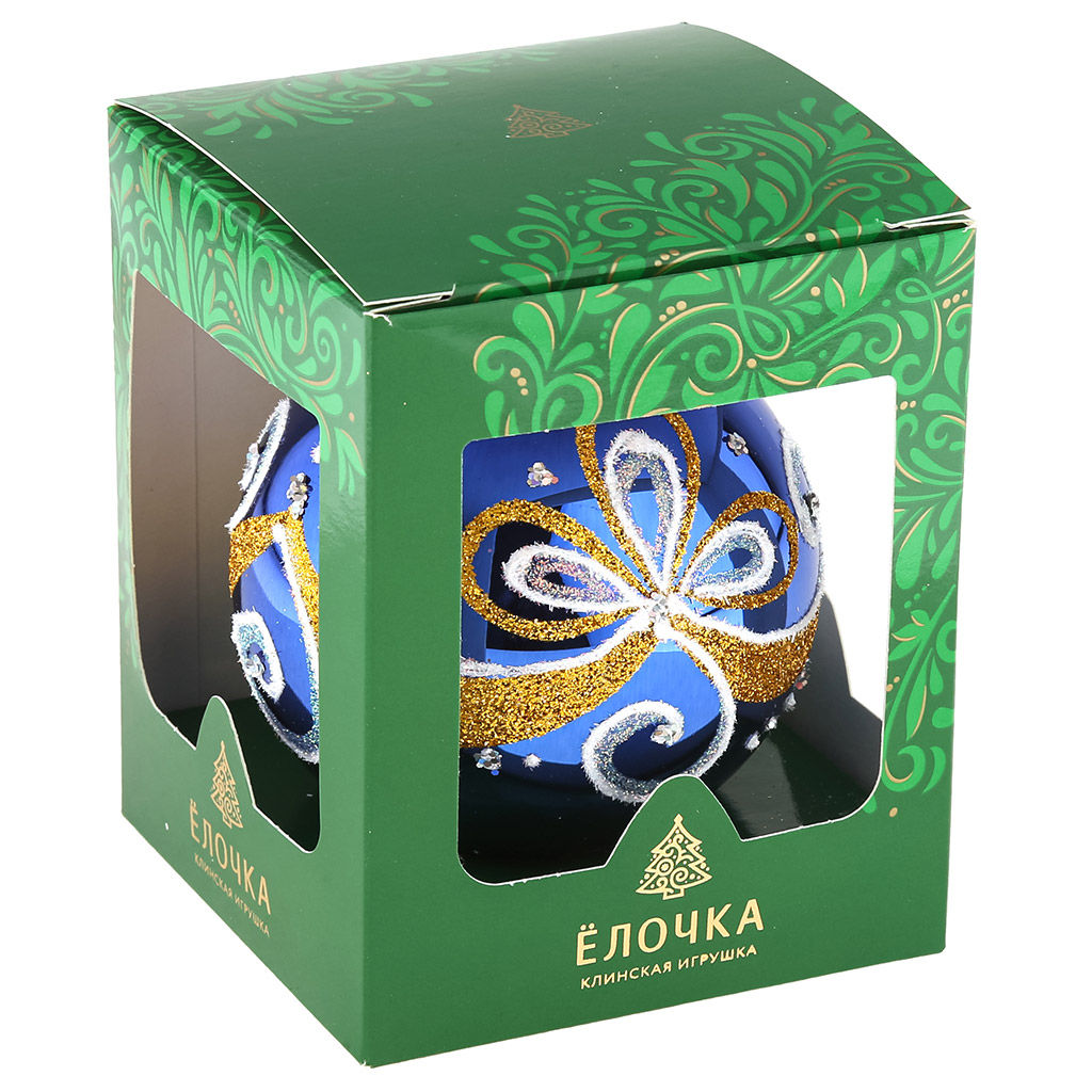 Елочная игрушка шар стеклянная Флер д8,5см, цвета микс, ручная художественная роспись, подарочная упаковка (Россия) - Домашняя мода фото 6