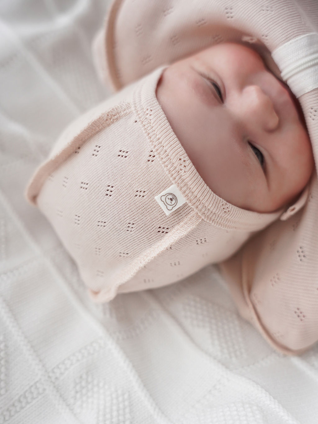 Чепчик Нюд из ажурного хлопка 0+ - Bungly фото 2