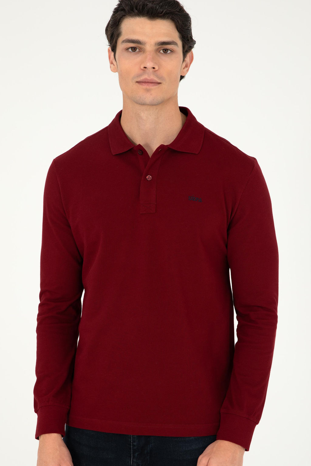 Мужской бордово-красный базовый свитшот - U.s. polo assn фото 3