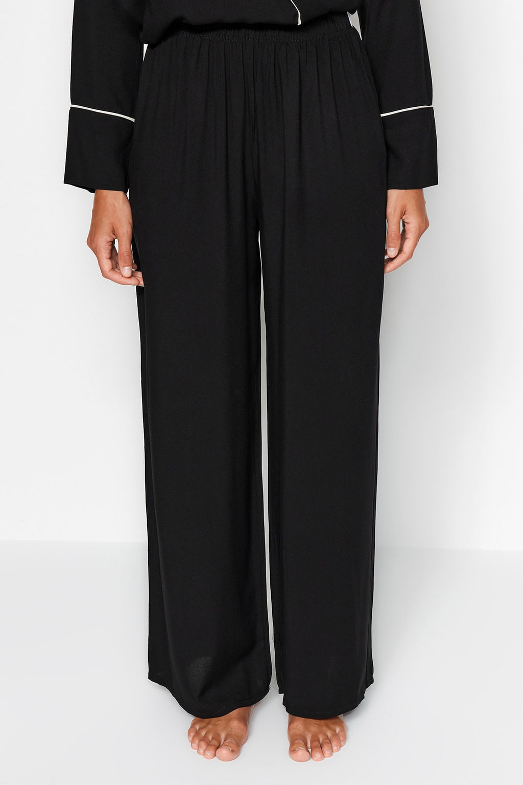 Trendyolmilla Bej Kusakl? Biye Detayl? Kruvaze Viskon Hamile Dokuma Pijama Tak?m? THMAW22PT1109  фото 15