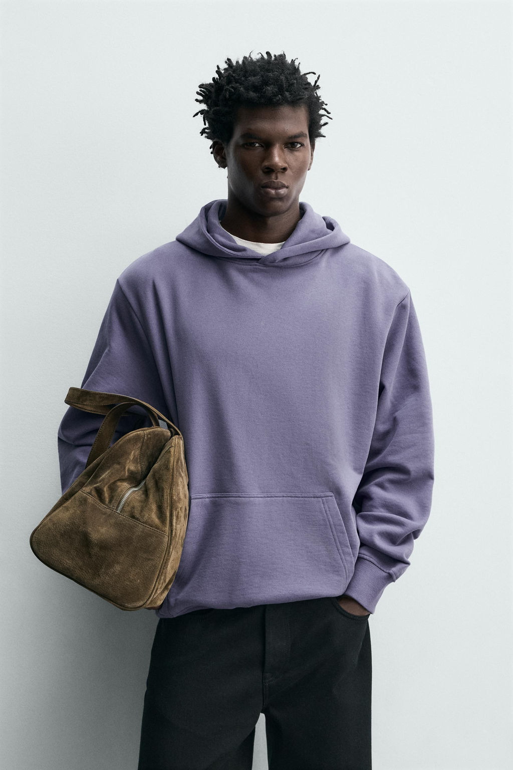 SUDADERA CAPUCHA B?SICA / Gris Claro - Zara фото 10
