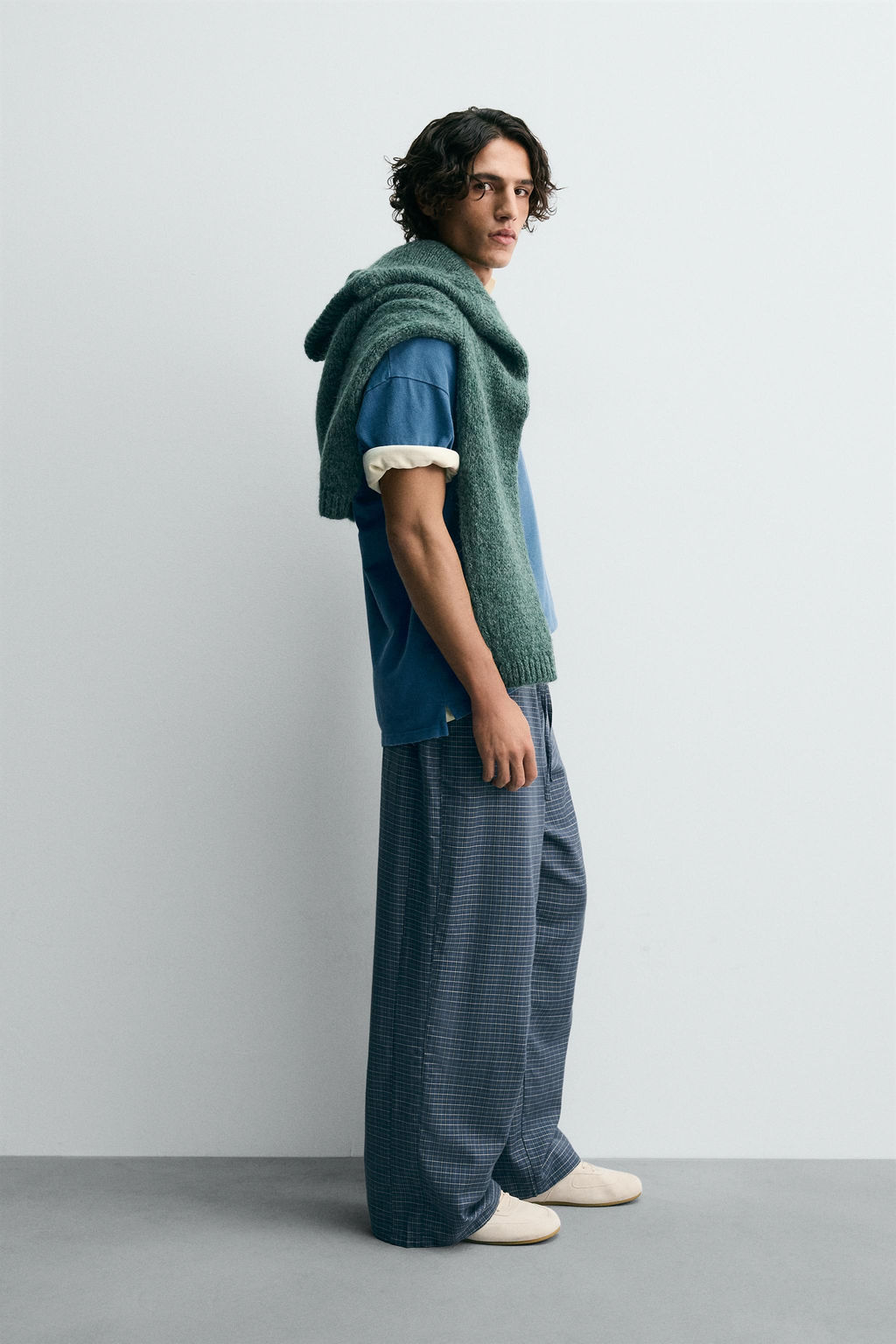 LIMITED EDITION BAGGY FIT CHECK TROUSERS - Zara фото 4
