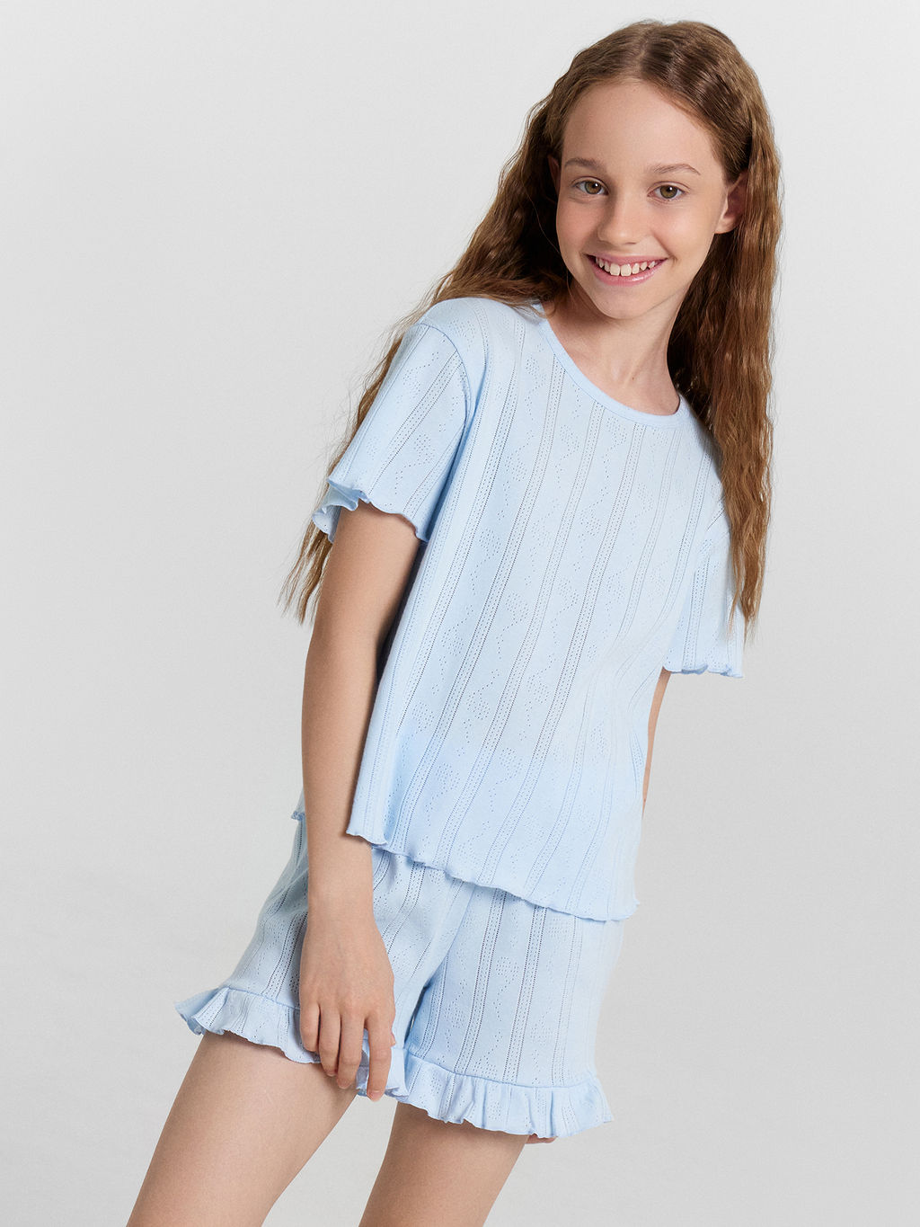 Комплект домашний для девочек голубой