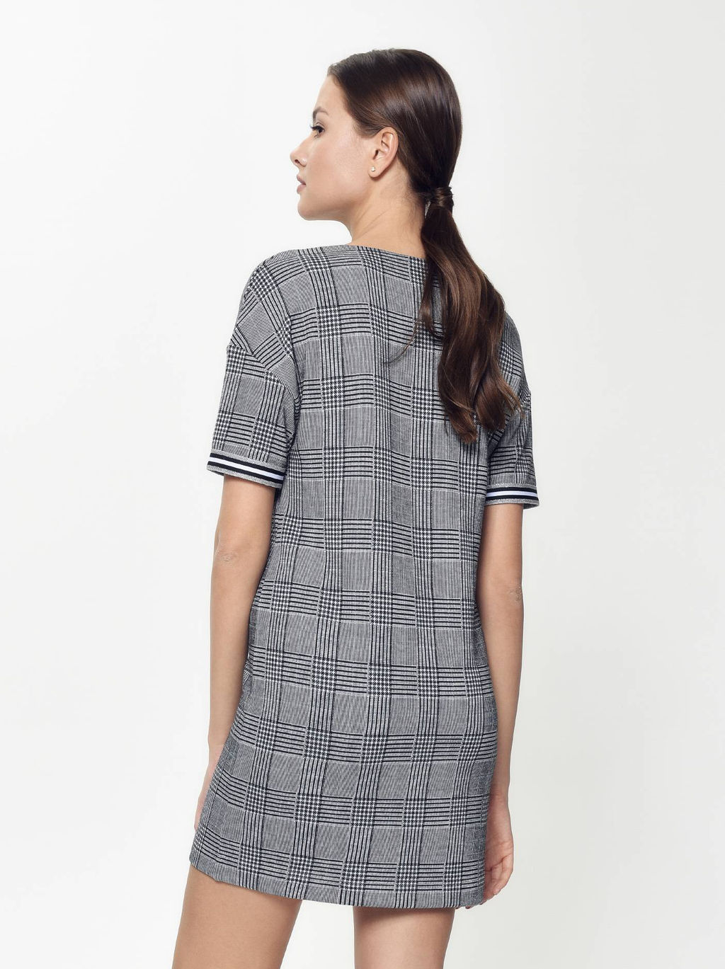 CONTE Ультрамодное платье A-силуэта в клетку LPL 893 grey check grey check