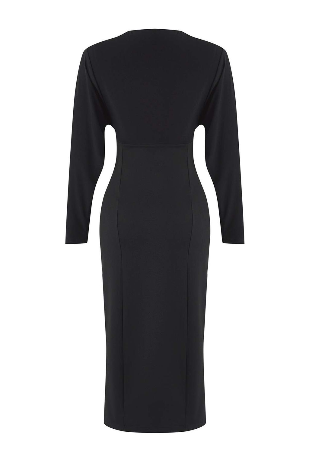 Siyah Duz Ustu Dokumlu Bodycon Midi Orme Elbise TWOAW26EL00200 - Trendyolmilla фото 6