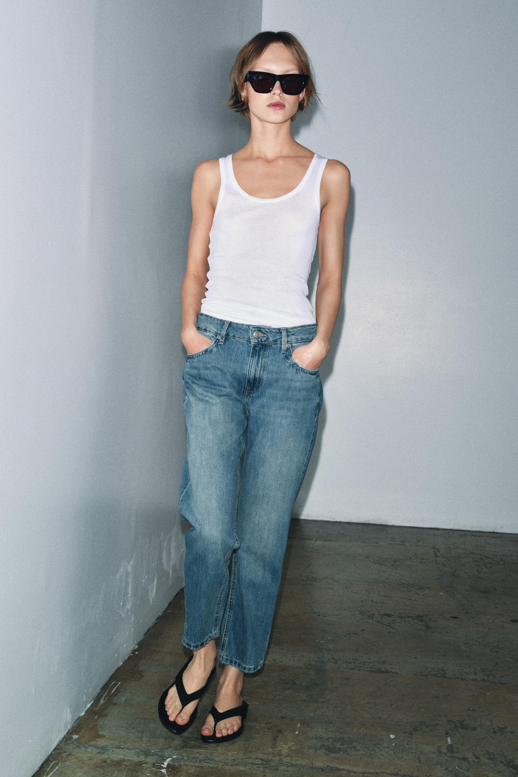 JEANS ZW COLLECTION CIGARRETE TIRO MEDIO / Azul medio - Zara фото 8