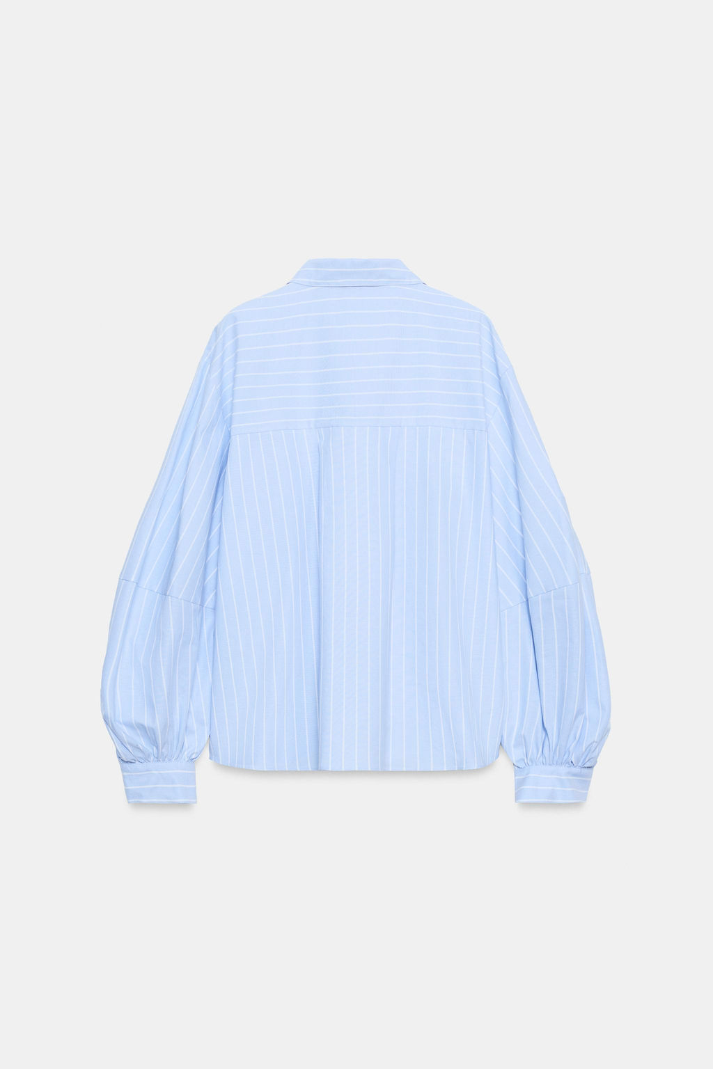 CAMISA RAYAS MANGA ABULLONADA / Azulina - Zara фото 7