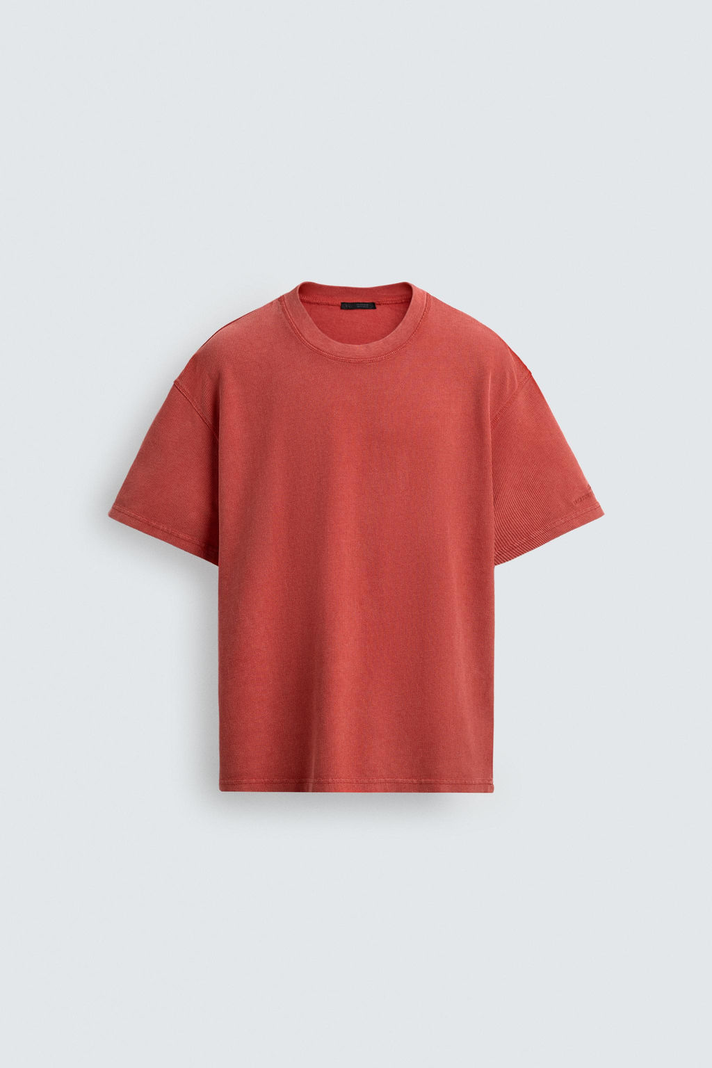 CAMISETA LAVADA ESTRUCTURA WAFFLE / Rojo