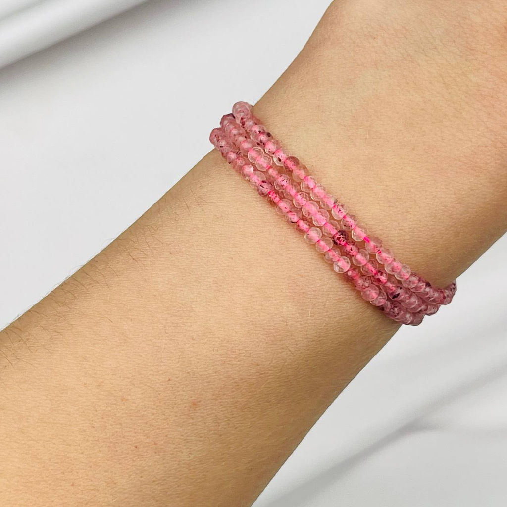 Бусины для украшений из Клубничного кварца