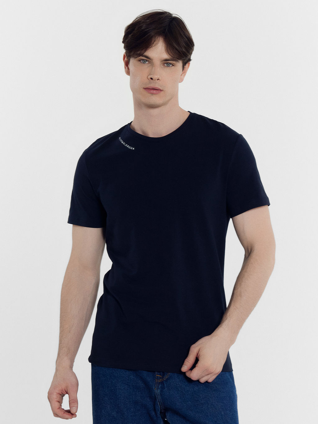 Футболка мужская темно-синяя с печатью т.синий +печать 111774 - Mark formelle фото 3