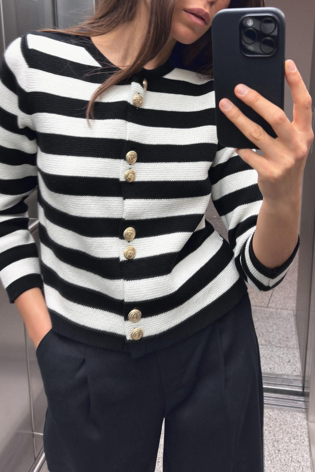 STRIPED KNIT CARDIGAN - Zara фото 6