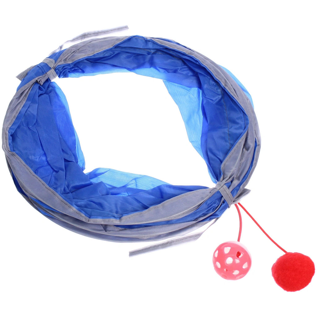 Игровой туннель для животных "МурМяу", цвет голубой, 46*25см