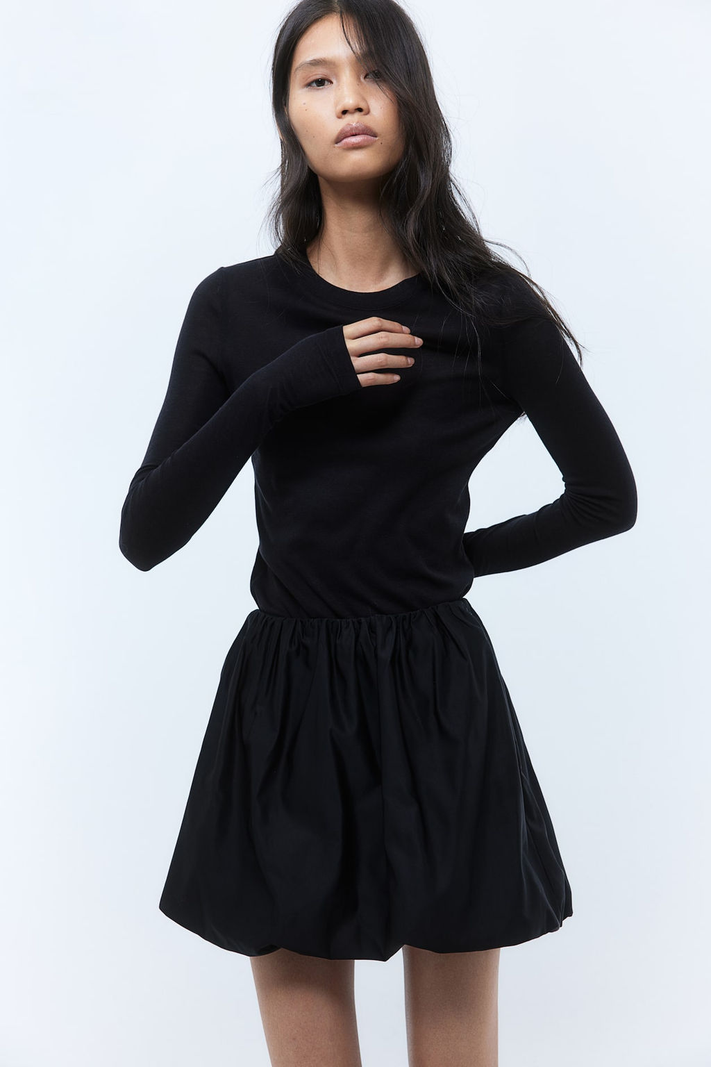 Bubble-hem mini skirt - H&m фото 2