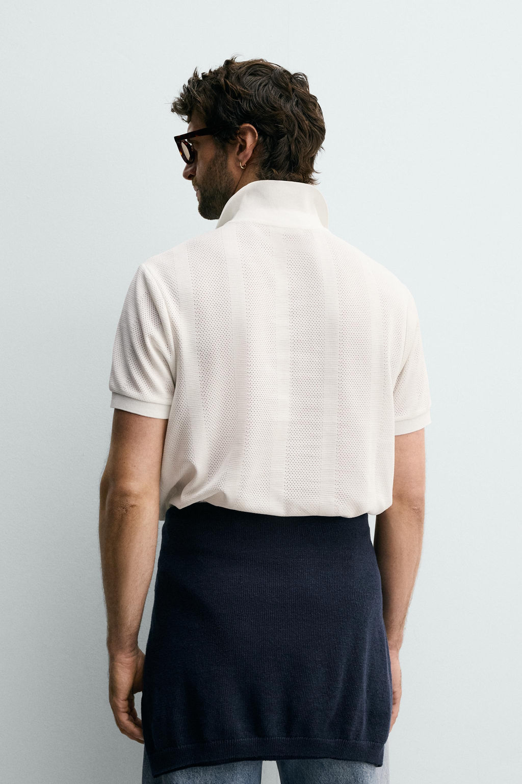 POLO REGULAR FIT JACQUARD RAYAS / Tostado - Zara фото 3