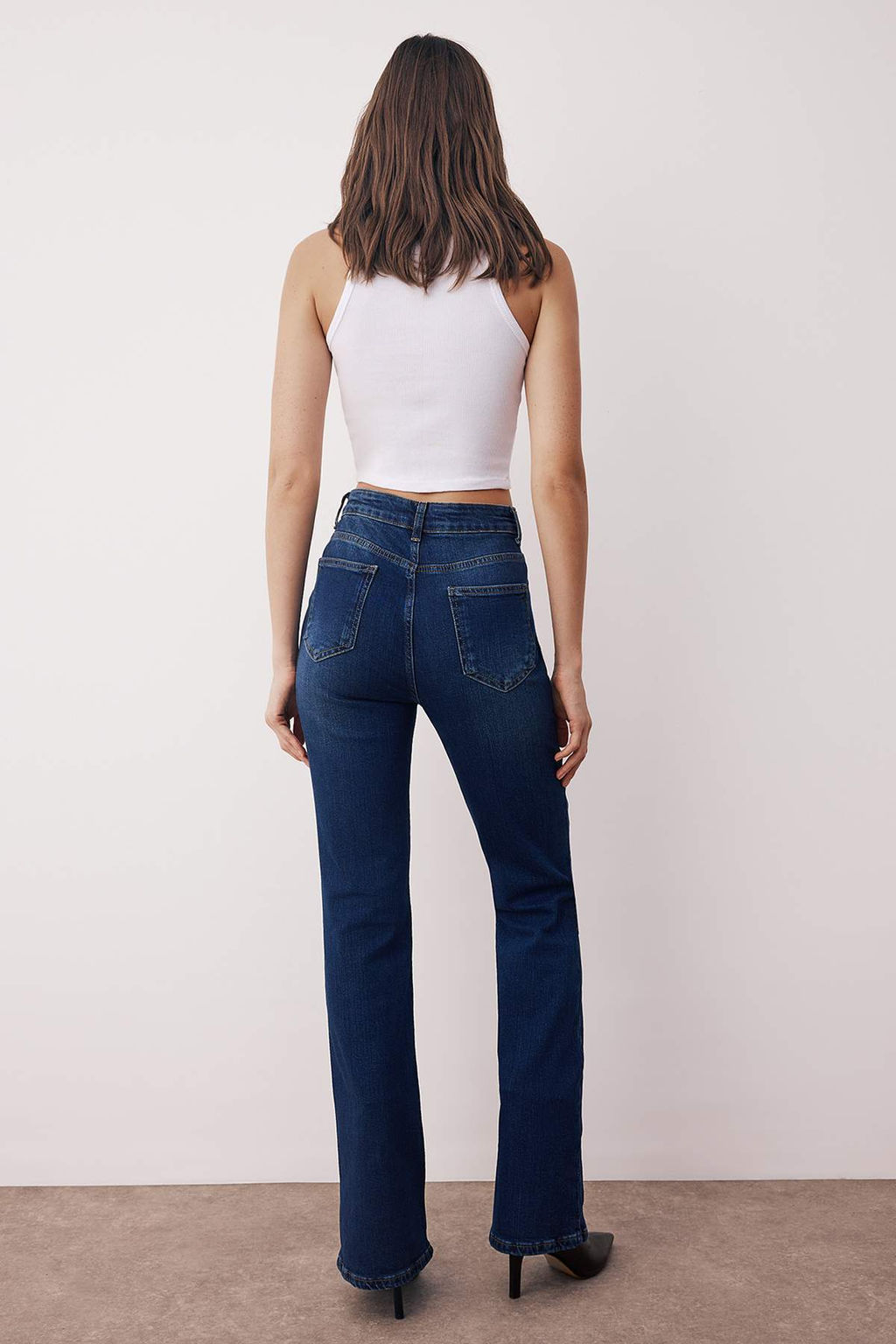 Siyah Normal Bel Comfort Flare Jeans TWOAW26JE00049 - Trendyolmilla фото 4