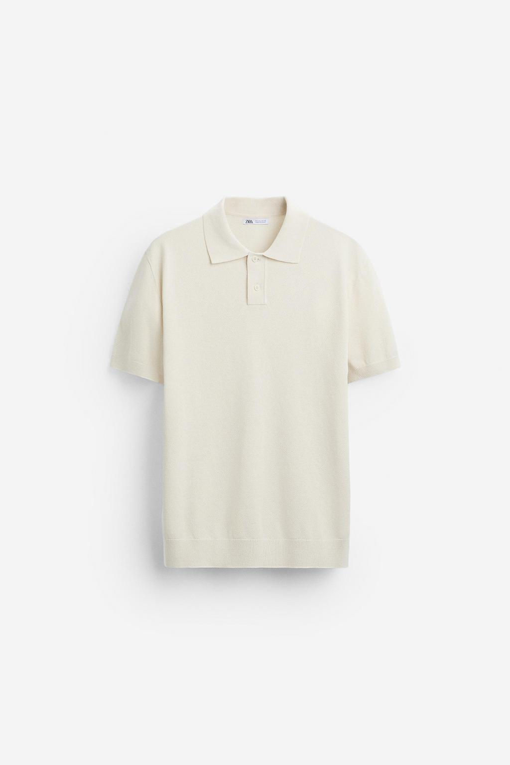 TEXTURED KNIT POLO SHIRT - Zara фото 31