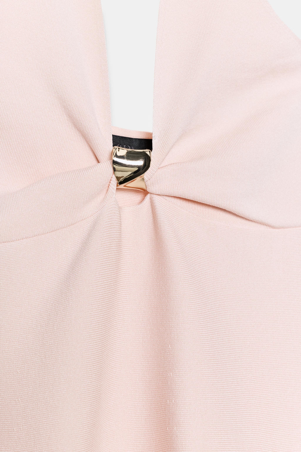 VESTIDO CORTO PUNTO FORNITURA DORADA / Rosa palo - Zara фото 7