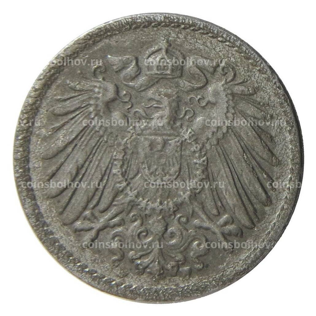 Монета 5 пфеннигов 1919 года F Германия