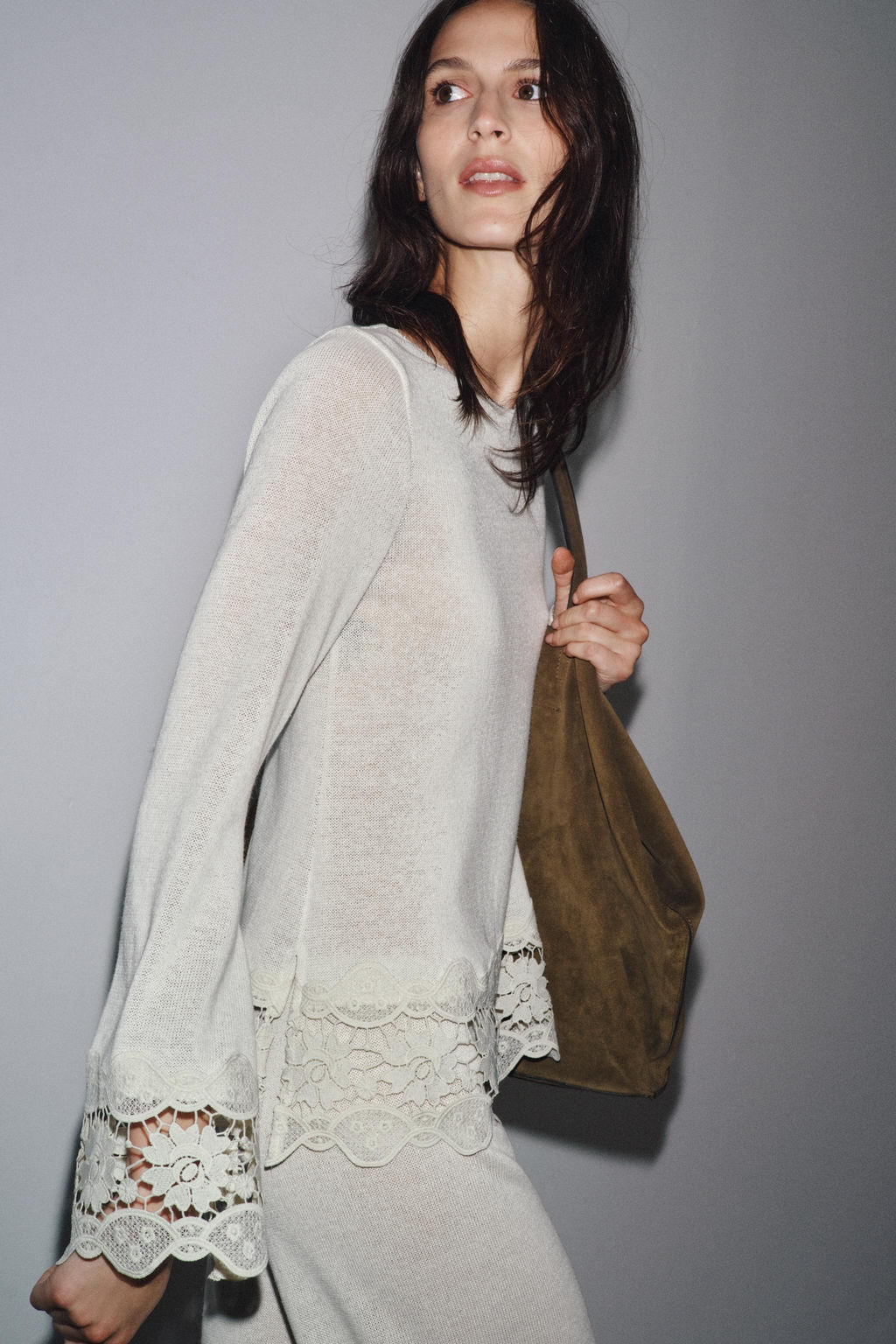 GUIPURE COMBINATION T-SHIRT - Zara фото 15