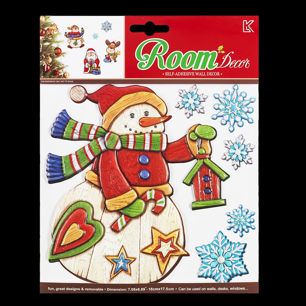 Цена за 1 шт. Набор наклеек ErichKrause Снеговик 18х23см