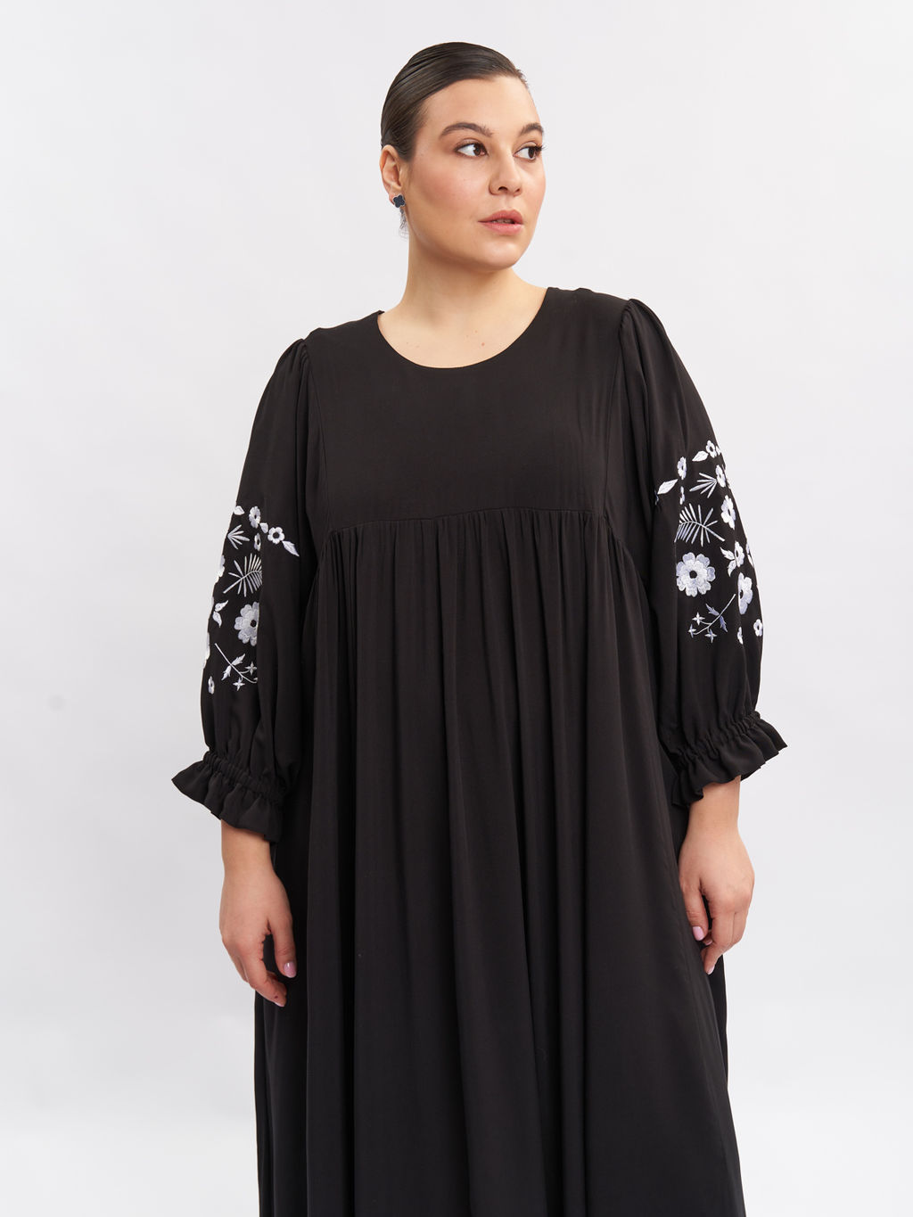 Платье А-силуэта с вышивкой PP29104BLK01 - Артесса фото 9