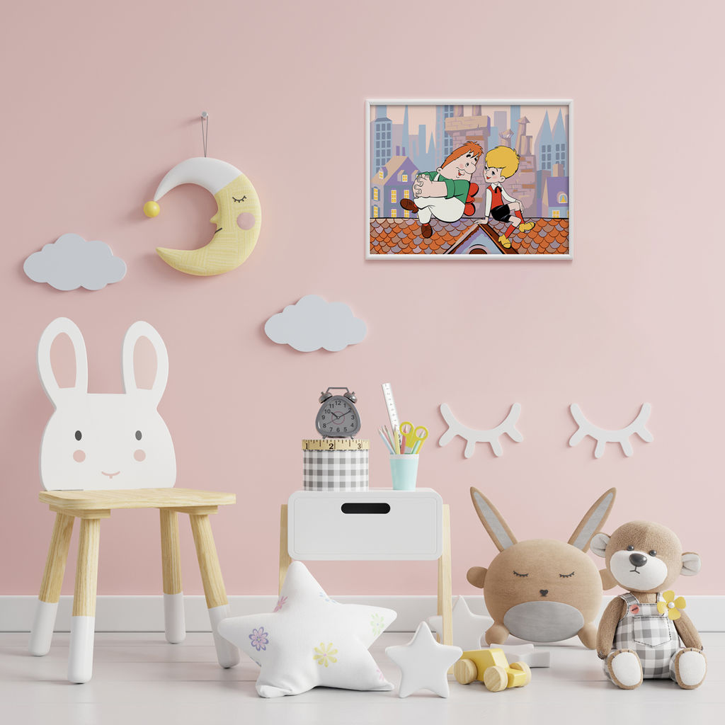 ФРЕЯ CMF-PKZ/PM-001 Набор для раскрашивания по номерам (на картоне) 40 х 30 см Малыш и Карлсон на крыше