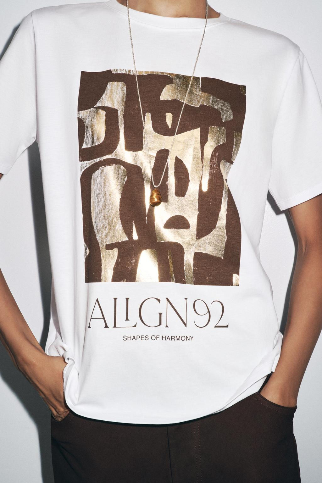 T-SHIRT WITH METALLIC PRINT - Zara фото 7