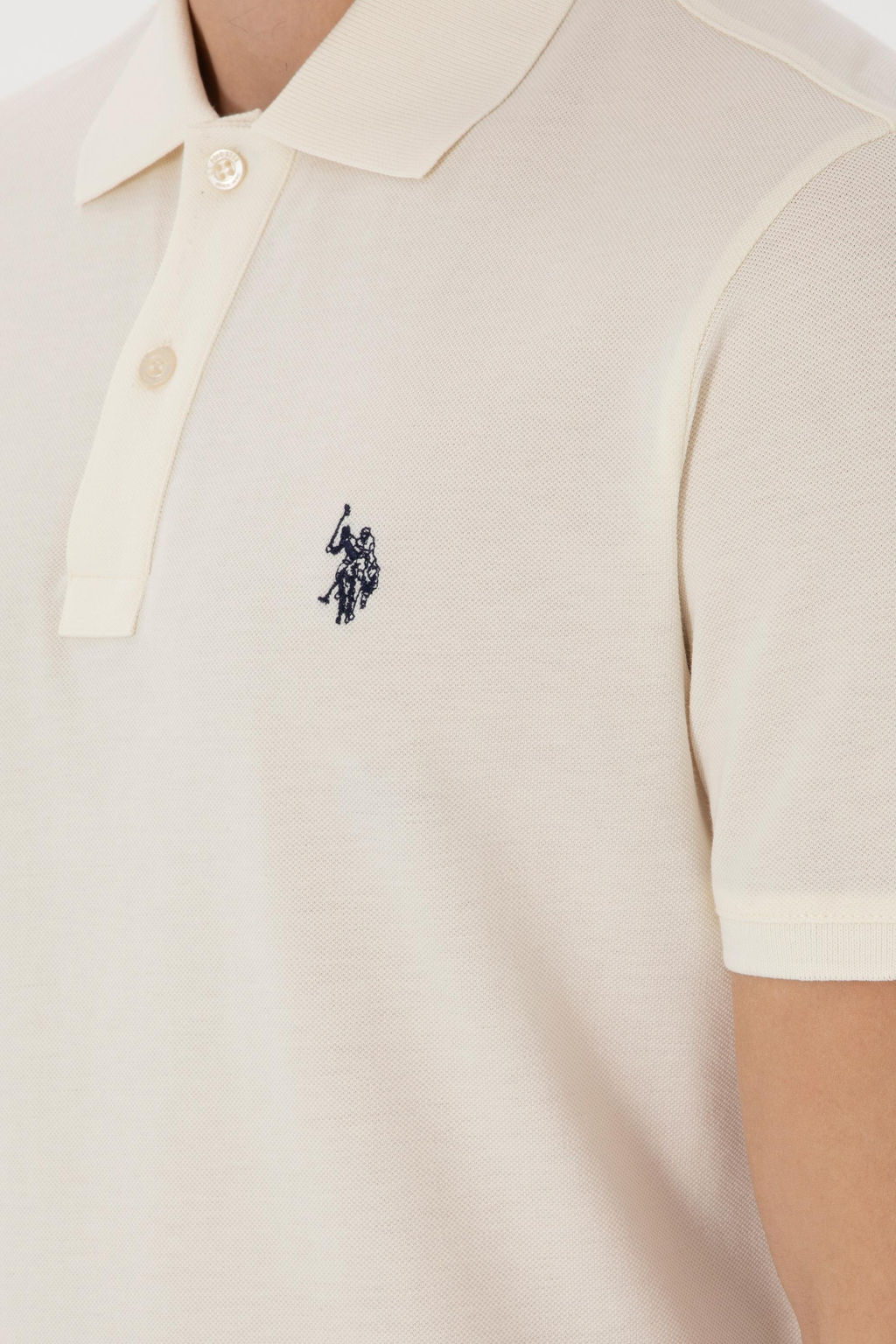 Erkek Slim Fit Polo Yaka Krem Basic Ti__rt - U.s. polo assn фото 7