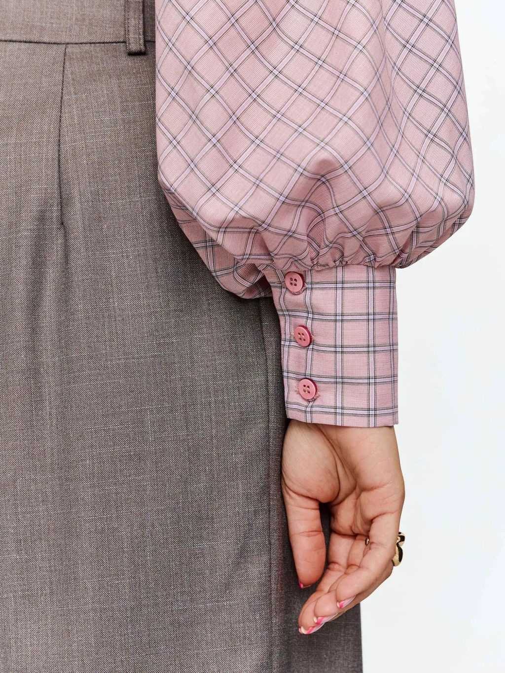 Блузка женская дл. рук. T-lab TL-B-006P-0275-розовый клетка  фото 5