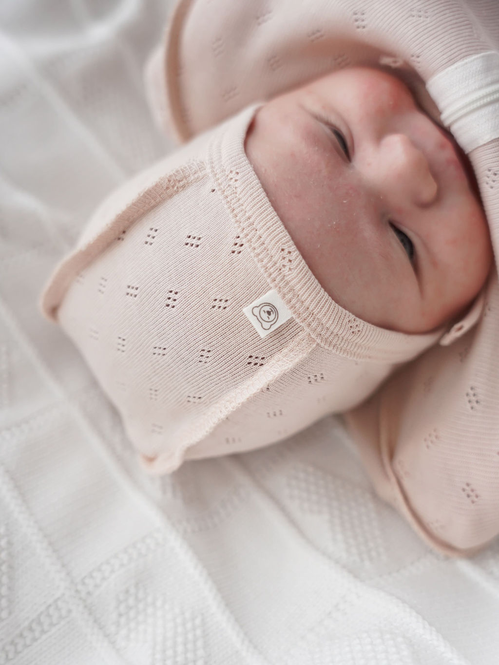 Чепчик Нюд из ажурного хлопка 0+ - Bungly фото 2