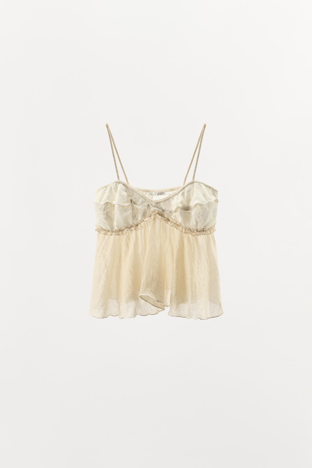 TOP LENCERO COMBINADO ENCAJE / Crudo - Zara фото 7