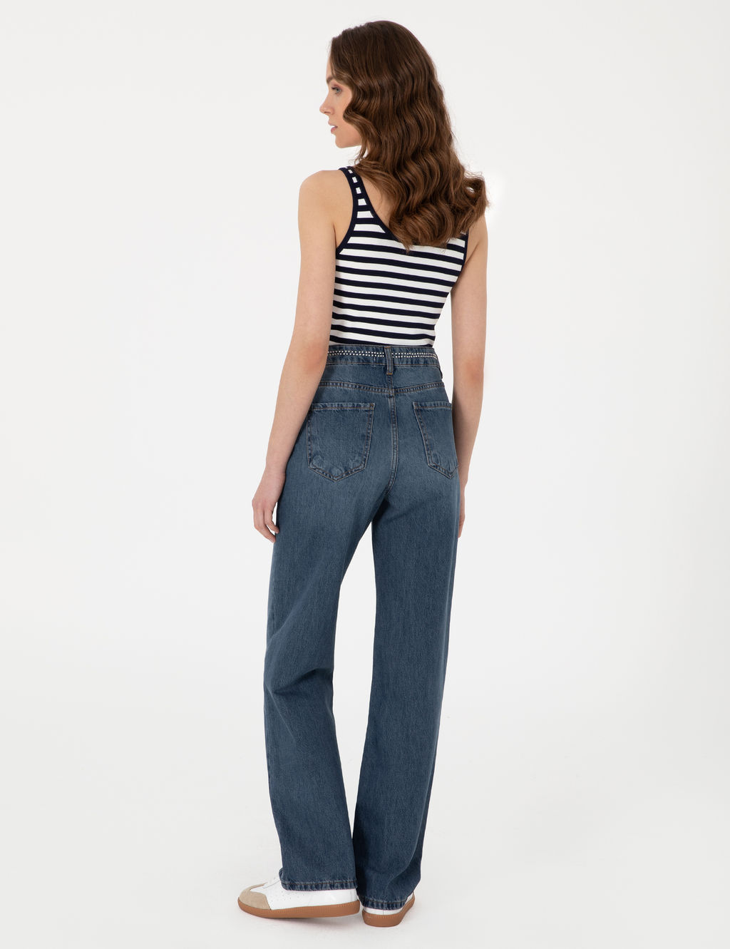 _ndigo Waist Flare Fit Jean Pantolon