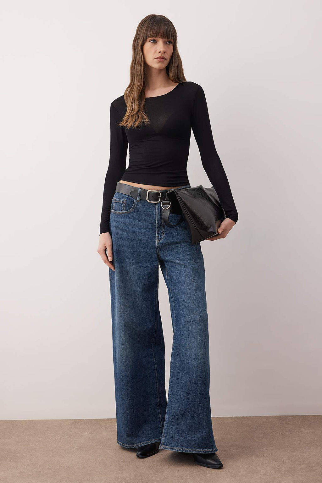 Siyah Transparan Esnek Vucuda Oturan Orme Bluz TWOAW26BZ00306 - Trendyolmilla фото 2