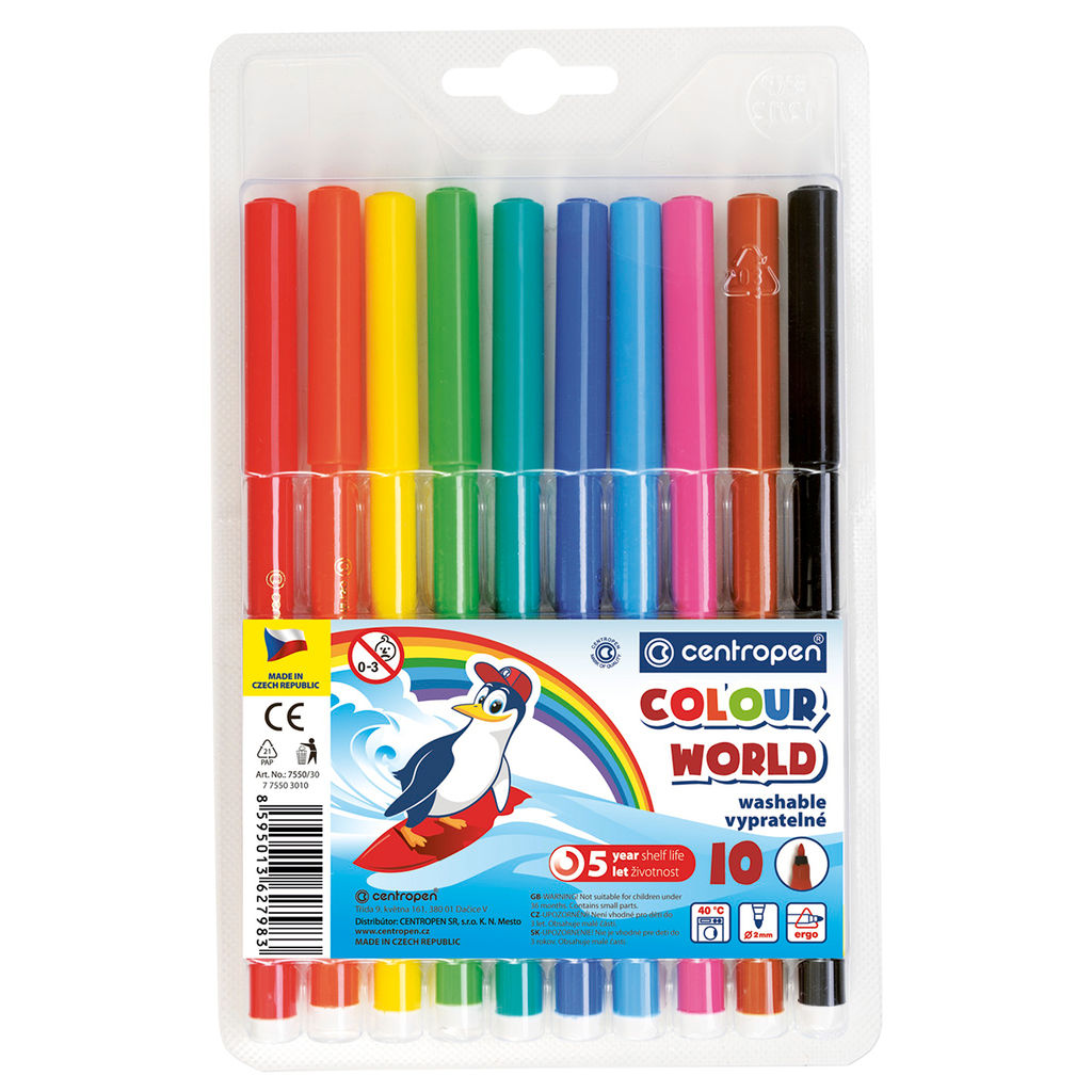 Centropen Набор цветных фломастеров COLOUR WORLD TP 7550/10 10 цв 7550/10- 7 7550 1094