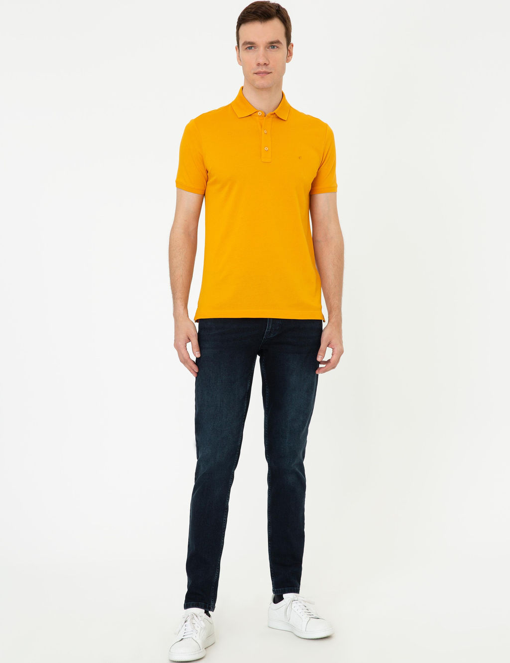 Желтая приталенная базовая футболка - Cacharel фото 4