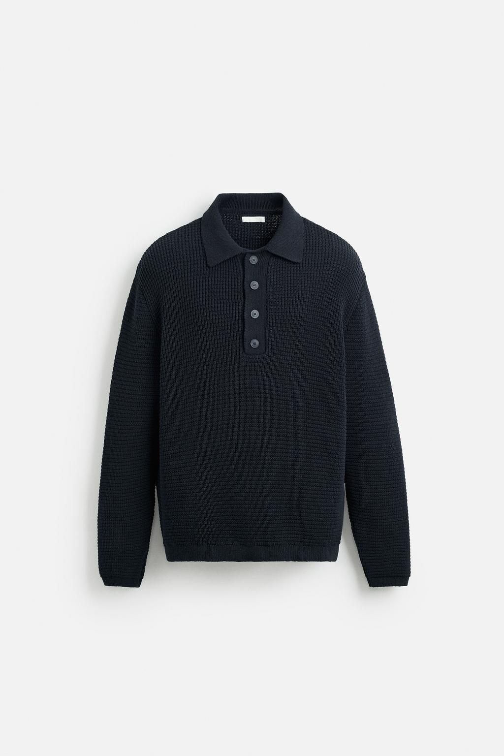 PURL KNIT POLO SHIRT - Zara фото 7