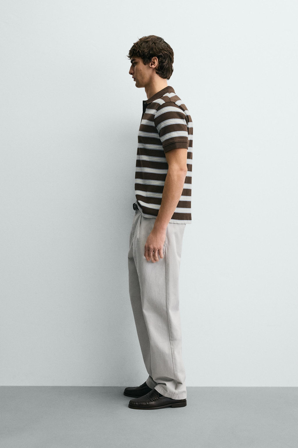 VERTICAL TEXTURED POLO SHIRT - Zara фото 4