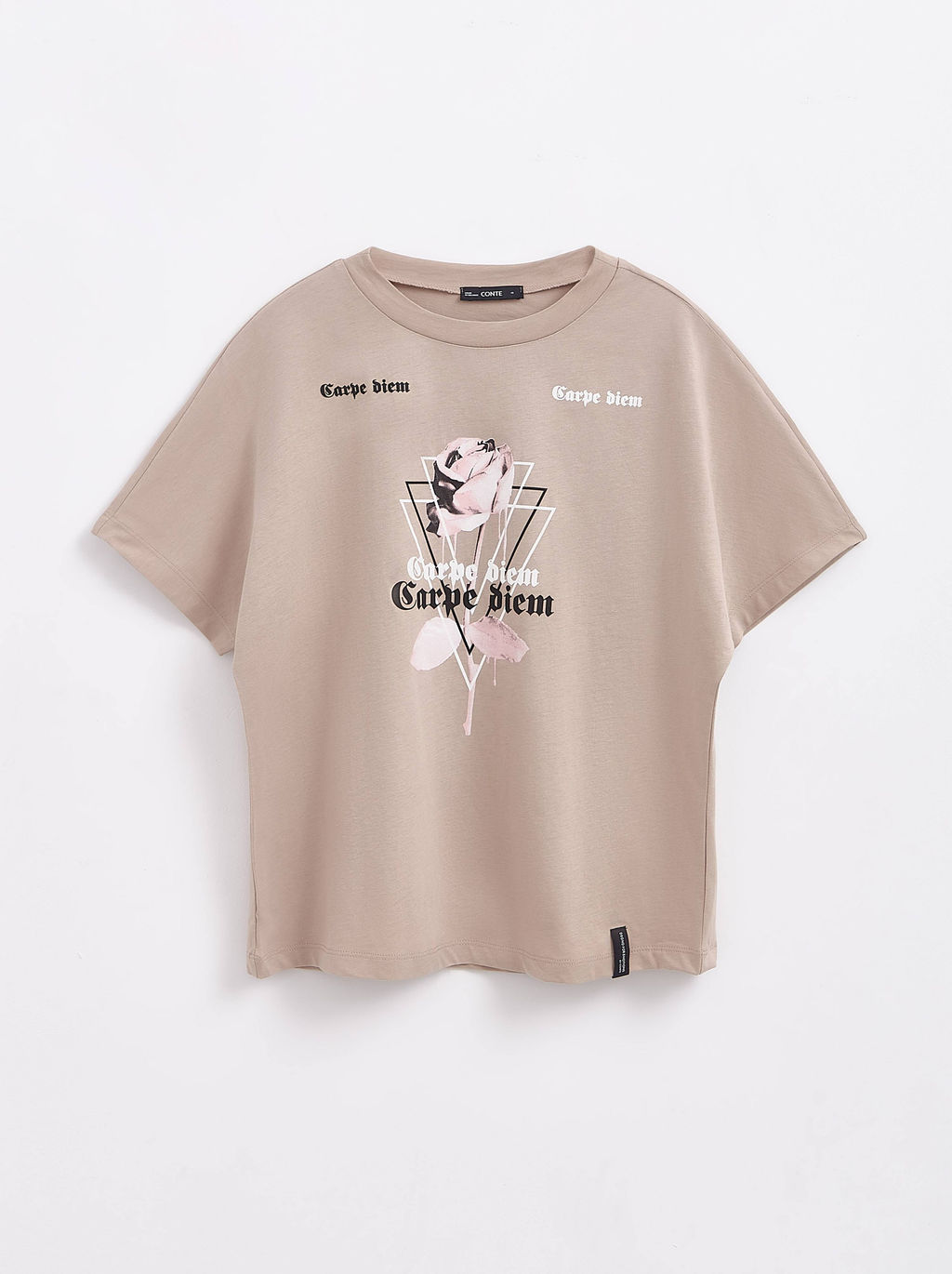 CONTE Футболка из хлопка Сarpe diem LD 1672 beige