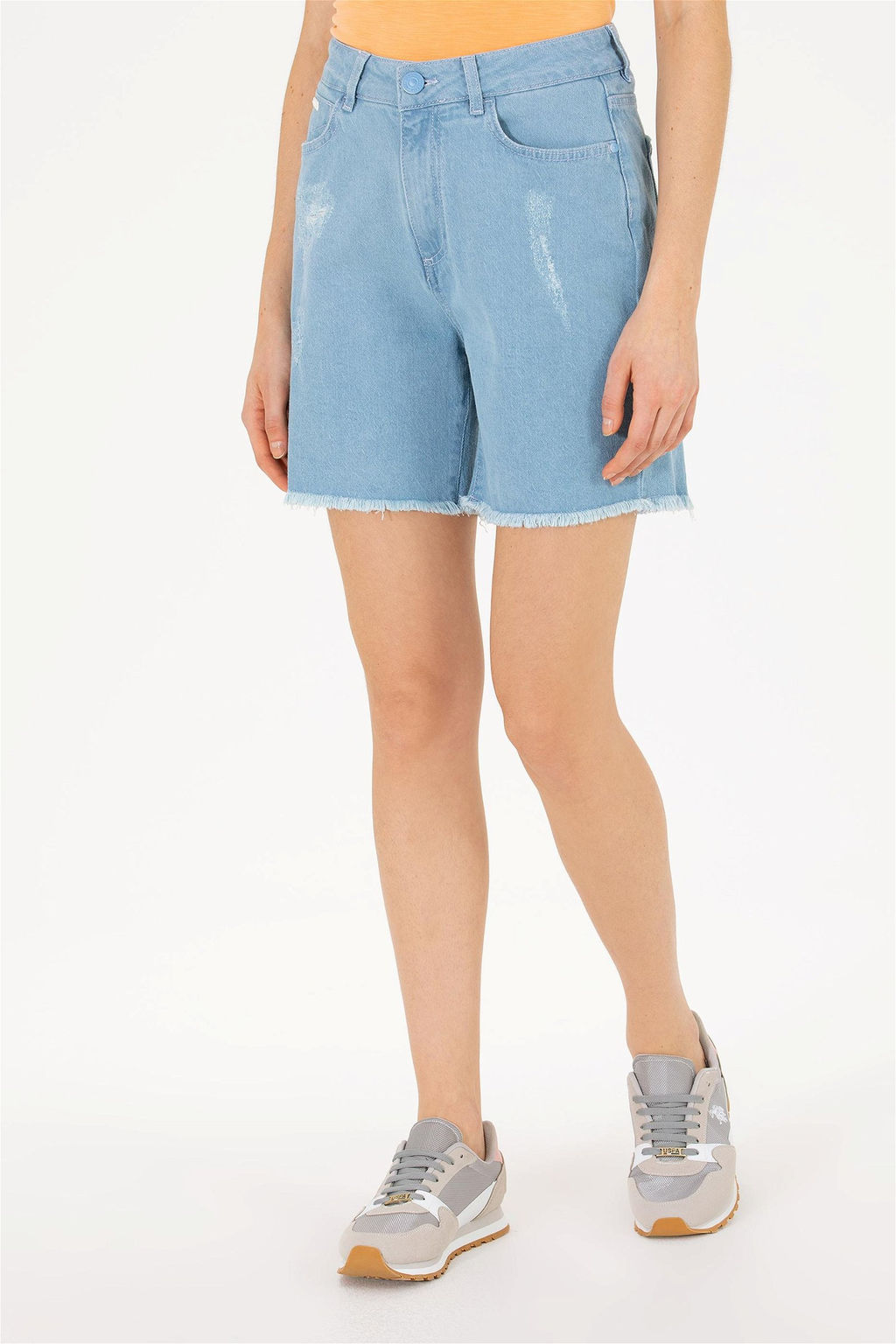 Женские голубые джинсовые шорты Неожиданная скидка в корзине - U.s. polo assn фото 2