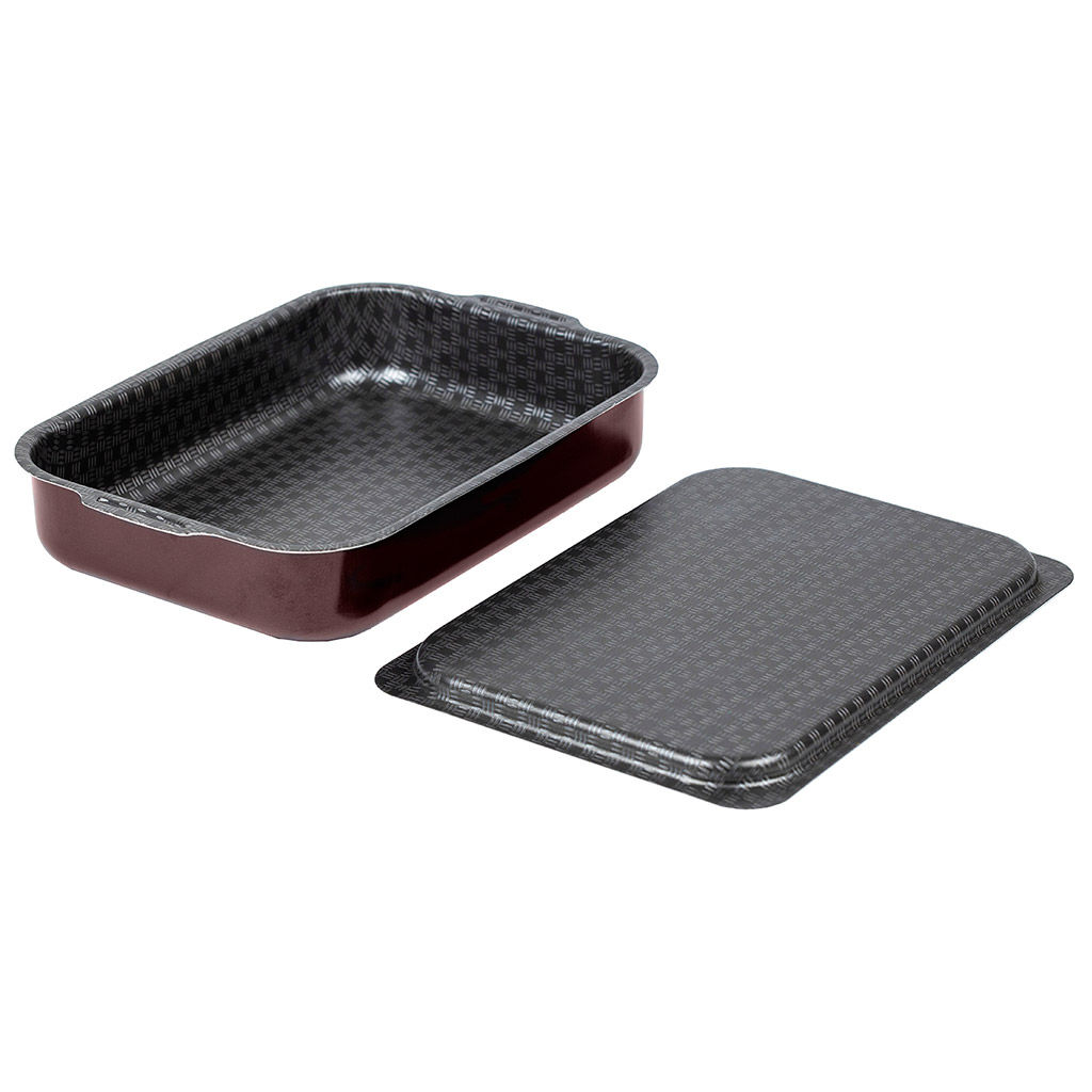 Lace Противень с антипригарным покрытием 35х27см Кружево, h6,3см, s0,09см, алюминиевая крышка (Россия) - Домашняя мода фото 4