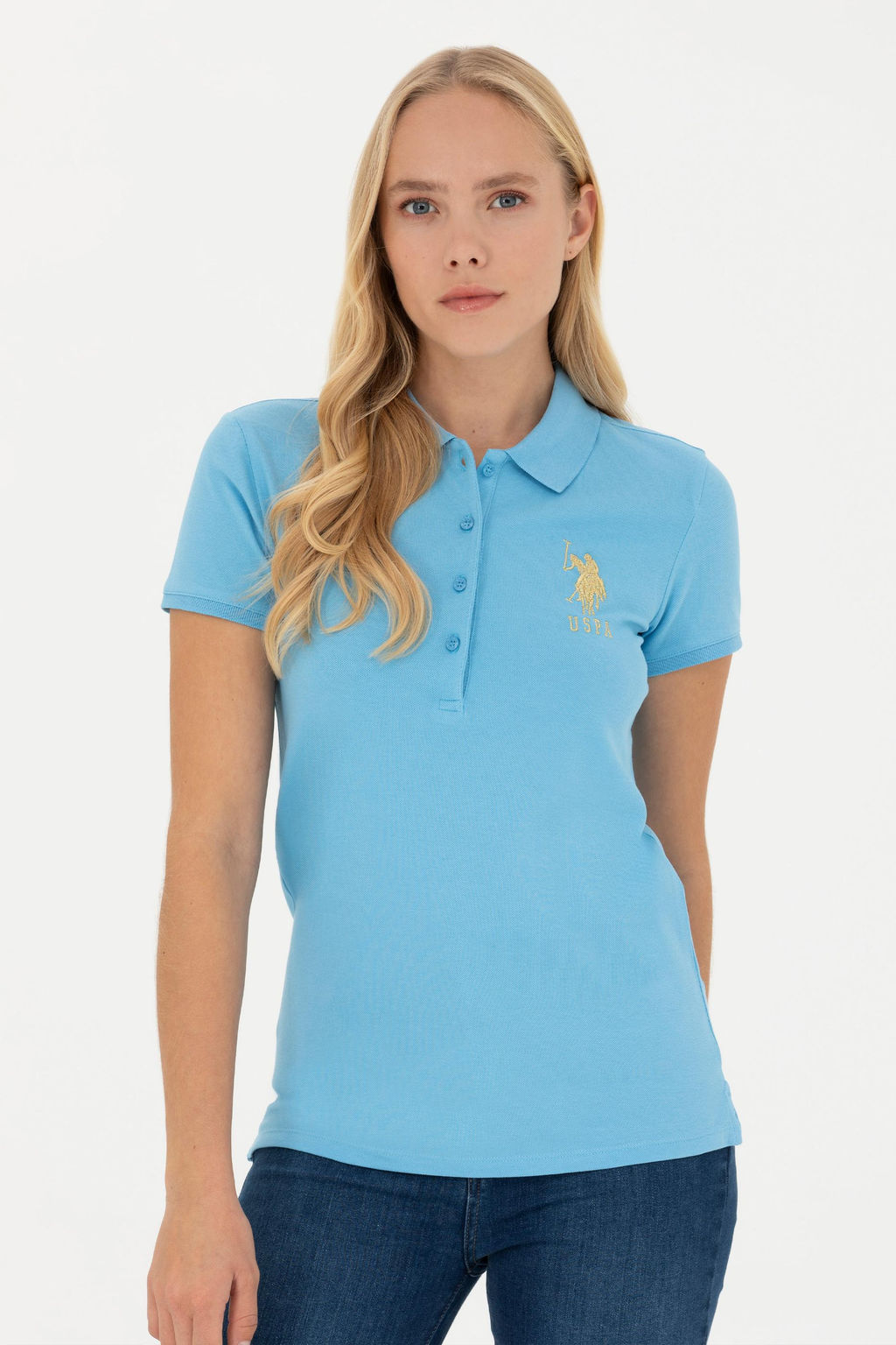Женская базовая футболка бирюзового цвета - U.s. polo assn фото 10