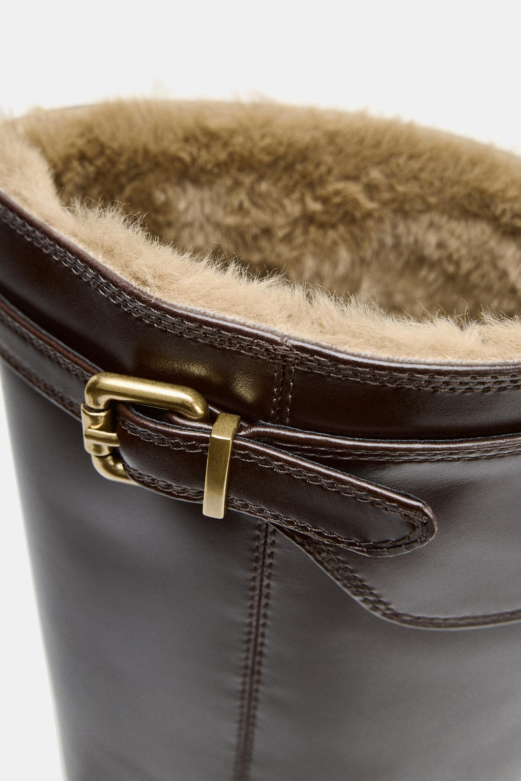 WATER REPELLENT LEATHER BUCKLE BOOTS - Zara фото 18