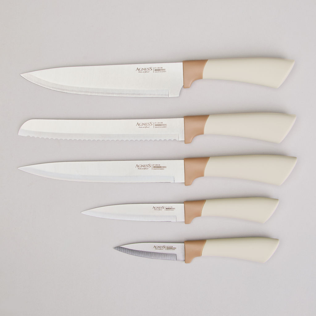 НАБОР НОЖЕЙ AGNESS НА ПЛАСТИКОВОЙ ПОДСТАВКЕ, 6 ПРЕДМЕТОВ  фото 3