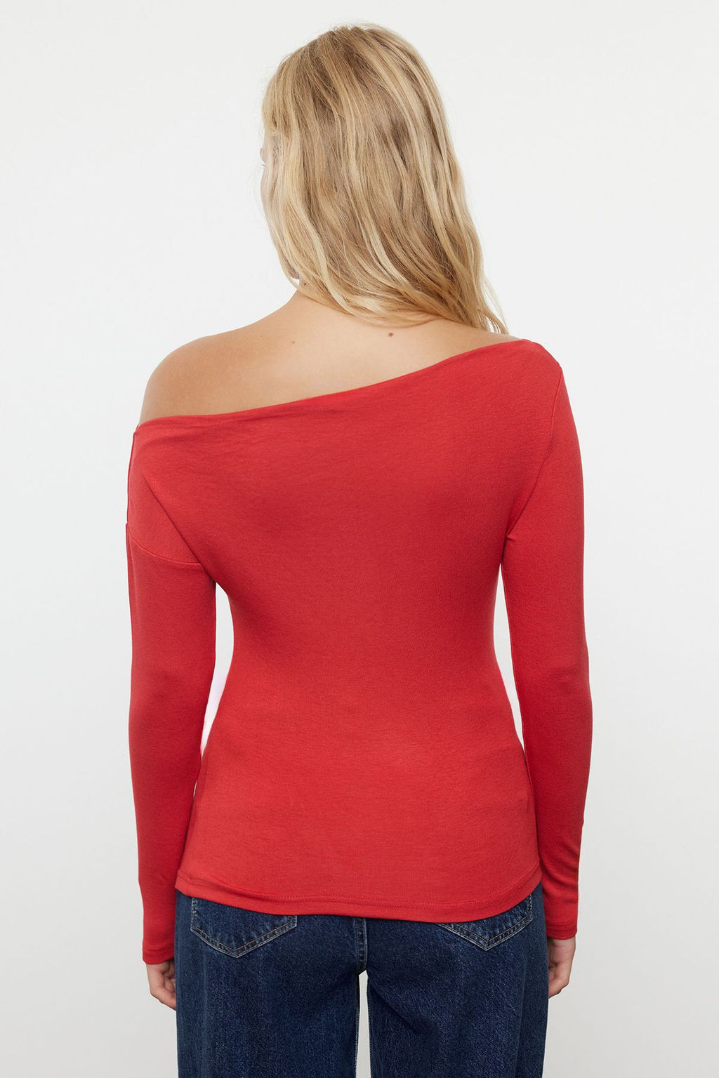 Lacivert Cizgili-Ekru Soft Touch/Yumusak Kumasl? Vucuda Oturan Esnek Orme Bluz TWOAW25BZ00063 - Trendyolmilla фото 13