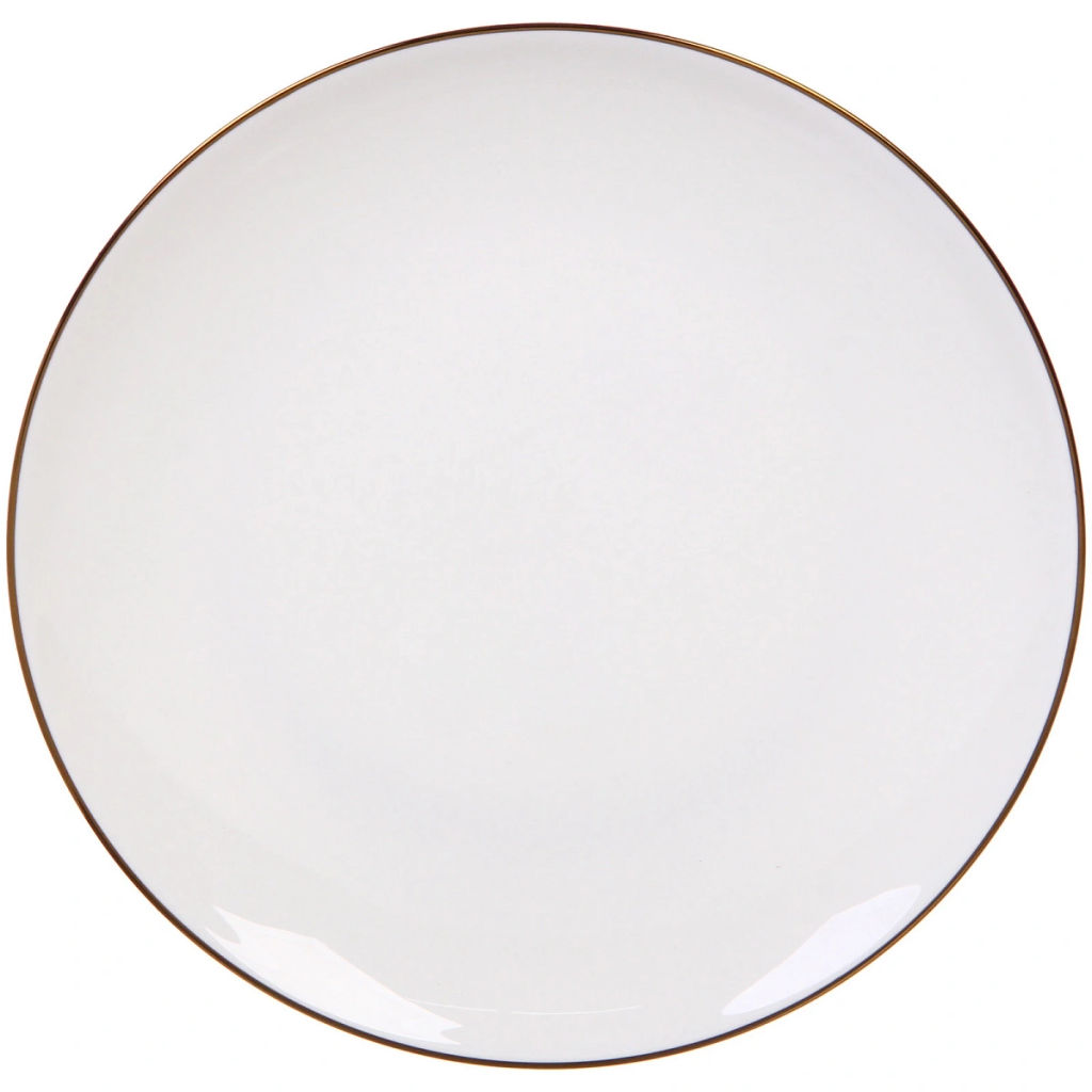 Тарелка фарфоровая "White magic Gold" 20см, плоская