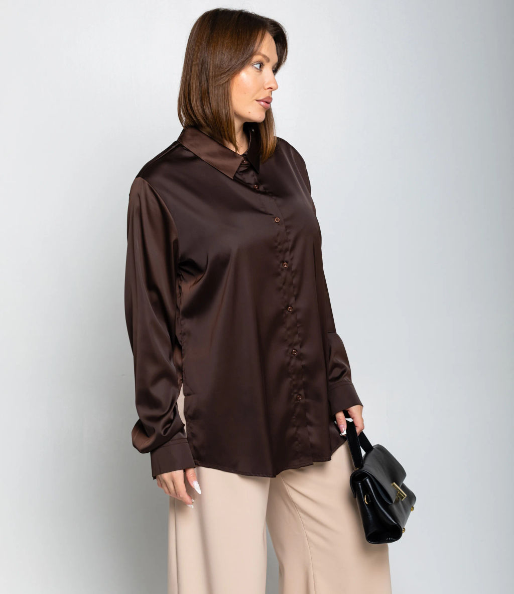 Рубашка #ОКТ085005, шоколадный - Dommod фото 2