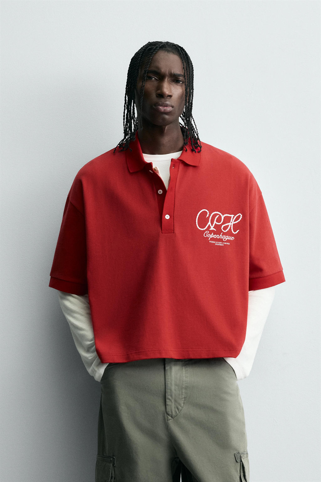EMBROIDERED SLOGAN POLO SHIRT - Zara фото 4