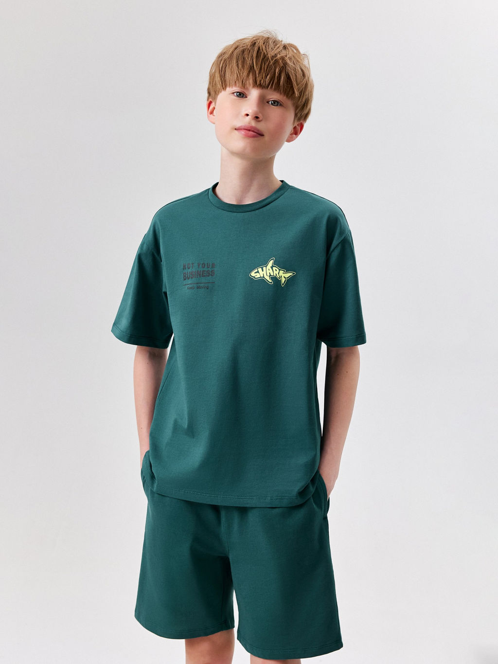 ACOOLA / Набор детский для мальчиков ((1)футболка и (2)шорты) Sulawesi_set изумрудный